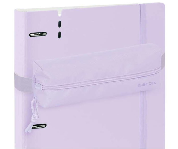 Safta Portatodo Rectangular con Goma Elástica 22cm Light Purple 22x4x7 cm