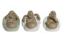 DKD Home Decor Figura Buda Oriental Verde Blanco Resina 9 x 10.5 x 10 cm (3 Unidades)