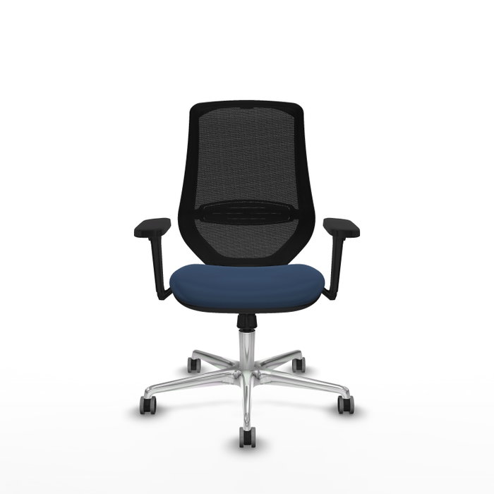 PIQUERAS Y CRESPO Silla de oficina Mardos con mecanismo Sincro, Azul marino y Negro