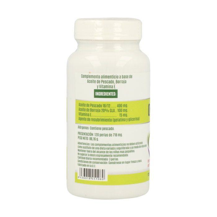 El Valle Omega 3 y Omega 6 con Aceite de Borraja y Salmón (120 perlas) El Valle Omega 3 y Omega 6 con Aceite de Borraja y Salmón (120 perlas)