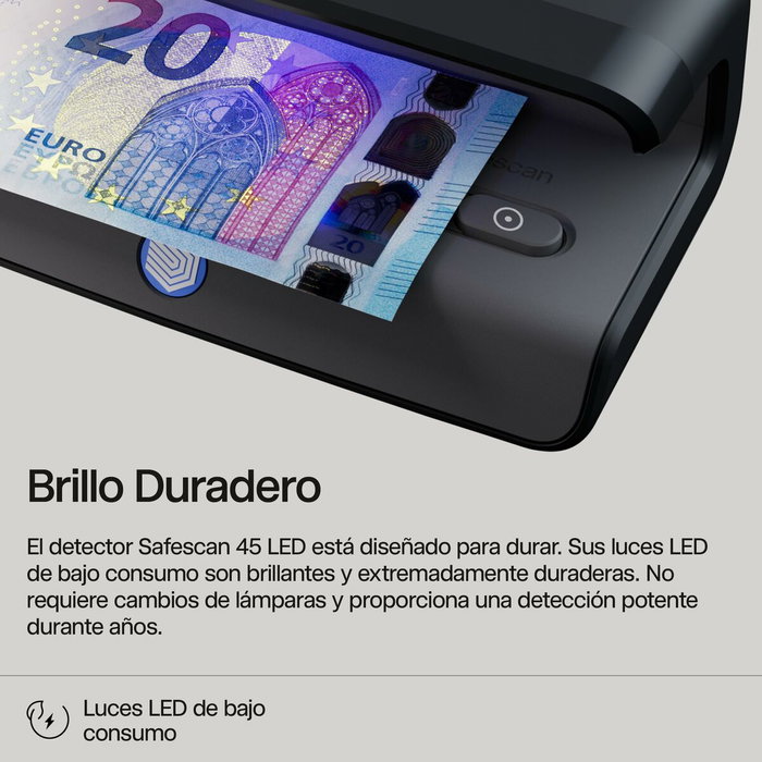 Safescan Detector de Billetes Falso UV LED Modelo 45 Negro