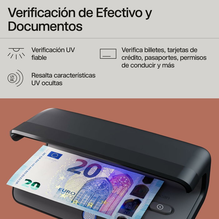 Safescan Detector de Billetes Falso UV LED Modelo 45 Negro