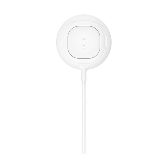 Belkin UltraCharge Qi2 25W WIA013hqWH - Cargador Inalámbrico con Soporte, USB-C, 2m Cable, Blanco, Compatible con iPhone, AirPods, Google Pixel