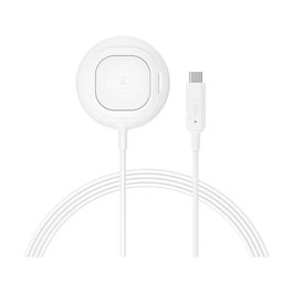 Belkin UltraCharge Qi2 25W WIA013hqWH - Cargador Inalámbrico con Soporte, USB-C, 2m Cable, Blanco, Compatible con iPhone, AirPods, Google Pixel