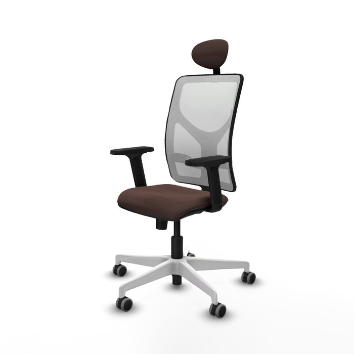 PIQUERAS Y CRESPO Silla de oficina Motilla con mecanismo Sincro, Marrón oscuro y Blanco PIQUERAS Y CRESPO Silla de oficina Motilla con mecanismo Sincro, Marrón oscuro y Blanco
