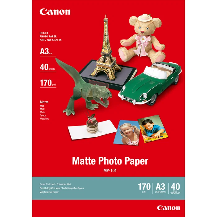 Canon MP-101 Papel Fotográfico Mate A3 170 g/m² 40 Hojas Canon MP-101 Papel Fotográfico Mate A3 170 g/m² 40 Hojas