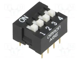 Aratas (Formerly Omron Components) Interruptor DIP-SWITCH A6E-4104-N de 4 secciones
