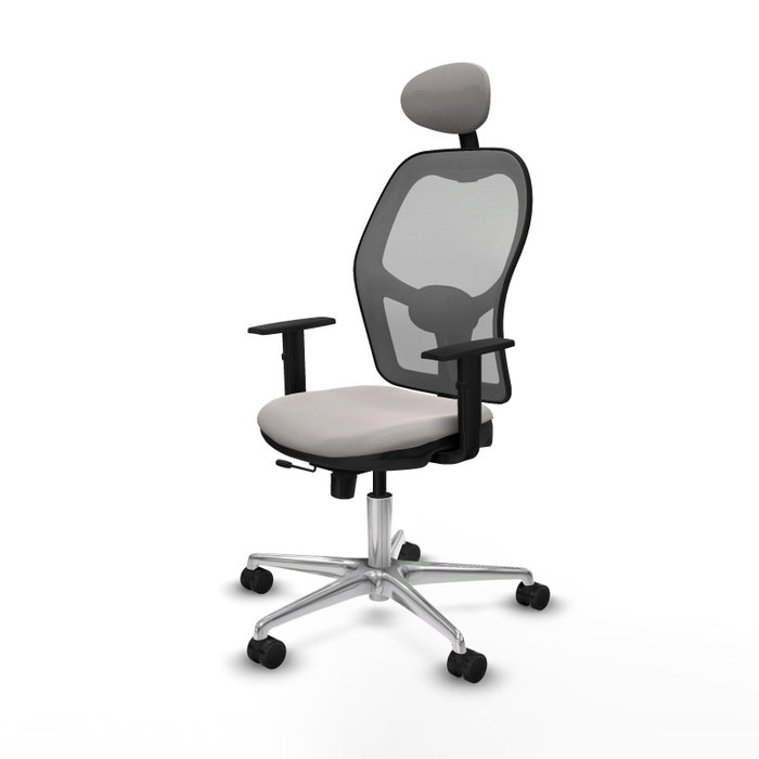 PIQUERAS Y CRESPO Silla de oficina Jorquera con mecanismo Sincro/Traslack Blanco y Gris PIQUERAS Y CRESPO Silla de oficina Jorquera con mecanismo Sincro/Traslack Blanco y Gris
