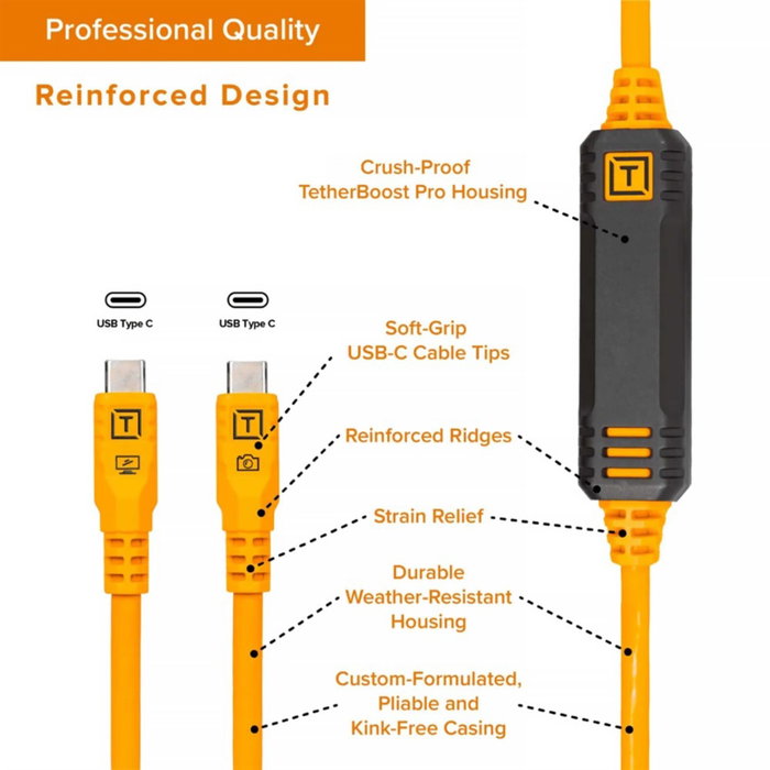 Tether LeverLock & Cable Kit Optima 10G Straight Orange 4.6m Tether LeverLock & Cable Kit Optima 10G Straight Orange 4.6m