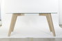 DKD Home Decor Green house 21 Mesa Comedor Moderno Cristal y MDF Natural Transparente 90 x 75 x 160 cm