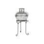 DKD Home Decor Jarrón de Aluminio con Soporte de Hierro Plateado
