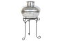 DKD Home Decor Jarrón de Aluminio con Soporte de Hierro Plateado