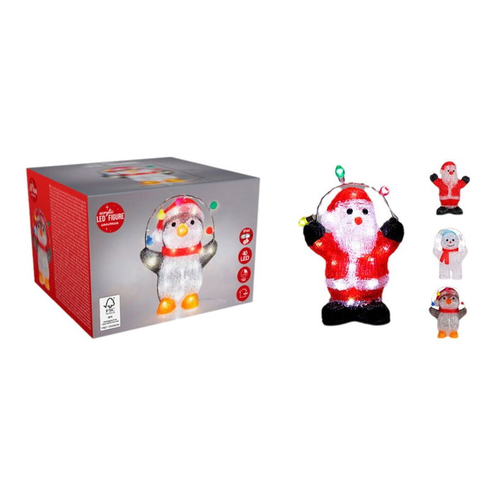 Basics Figura de Navidad Acrílica con 40 LEDs Luz Fría Basics Figura de Navidad Acrílica con 40 LEDs Luz Fría