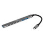 BakkerElkhuizen USB-C Hub 7-in-1 (3 x USB-A + 4 x USB-C) Negro, Gris