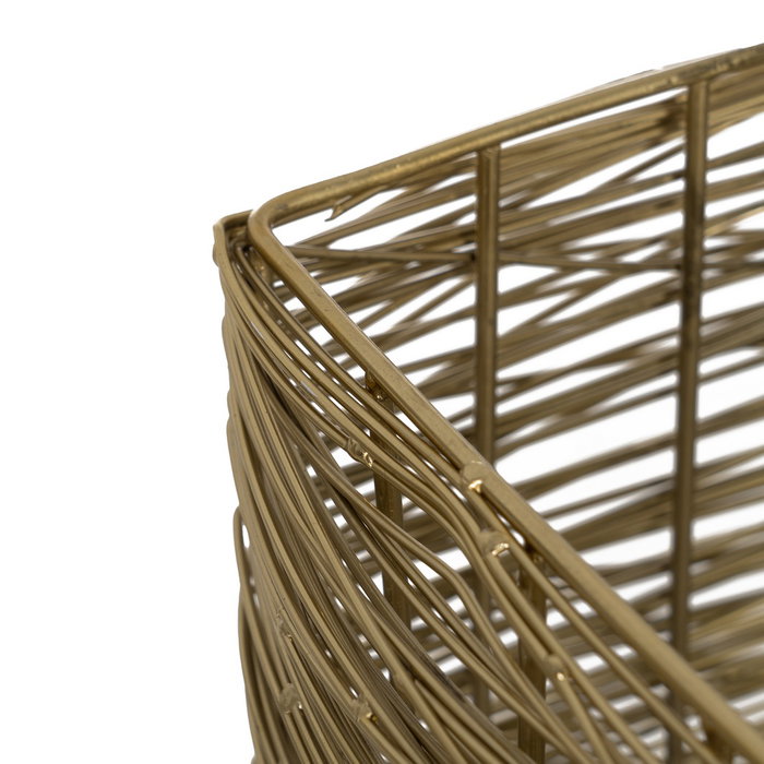 Jarrón Dorado Acero Inoxidable 18 X 18 X 25 cm