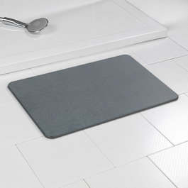 Wenko - Alfombra de Baño Antideslizante de Diatomita - Absorbente, Antibacteriana, Gris, 60x39 cm