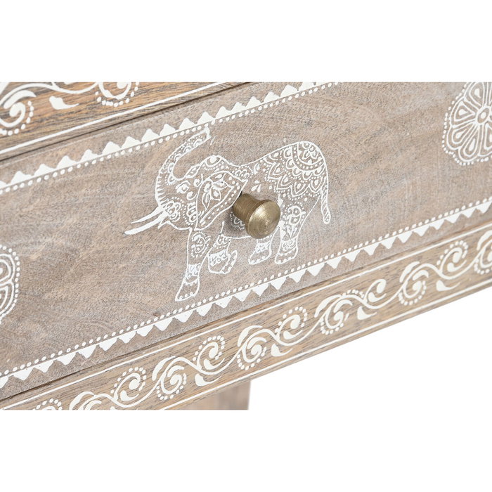 DKD Home Decor Set de Consola Rk 22 India Folk de 2 Piezas en Madera de Mango Natural