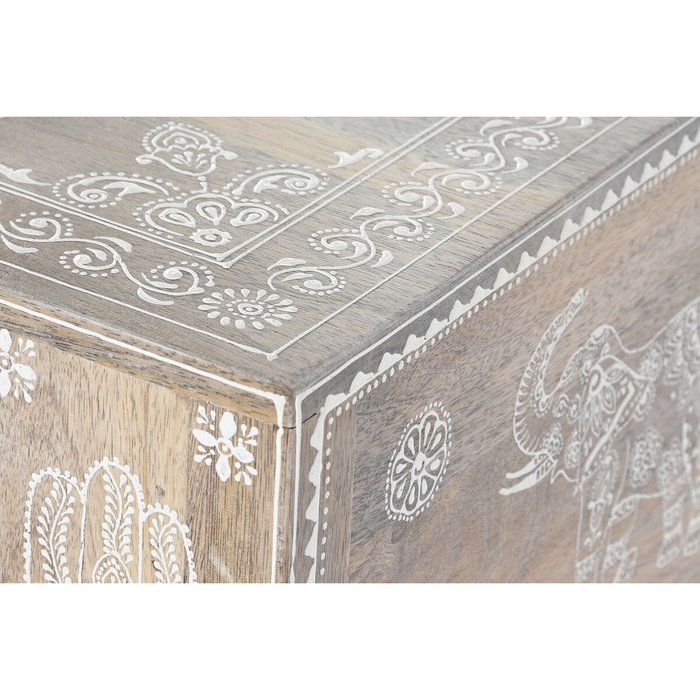DKD Home Decor Set de Consola Rk 22 India Folk de 2 Piezas en Madera de Mango Natural