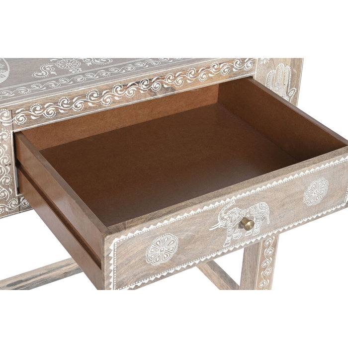 DKD Home Decor Set de Consola Rk 22 India Folk de 2 Piezas en Madera de Mango Natural