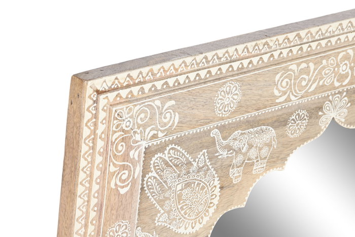 DKD Home Decor Rk 22 Consola India Folk Set de 2 Piezas Madera Mango Natural 40 x 76 x 117 cm Pintado a Mano con Espejo y Cajones DKD Home Decor Rk 22 Consola India Folk Set de 2 Piezas Madera Mango Natural 40 x 76 x 117 cm Pintado a Mano con Espejo y Cajones