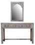 DKD Home Decor Rk 22 Consola India Folk Set de 2 Piezas Madera Mango Natural 40 x 76 x 117 cm Pintado a Mano con Espejo y Cajones