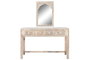 DKD Home Decor Rk 22 Consola India Folk Set de 2 Piezas Madera Mango Natural 40 x 76 x 117 cm Pintado a Mano con Espejo y Cajones