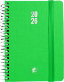 Agenda Anual (2026) Grafoplas Fancy Espiral Tapa Extradura Con Goma A6 150X120 S/V Verde