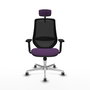 PIQUERAS Y CRESPO Silla de oficina Mardos con mecanismo Sincro, Morado y Negro