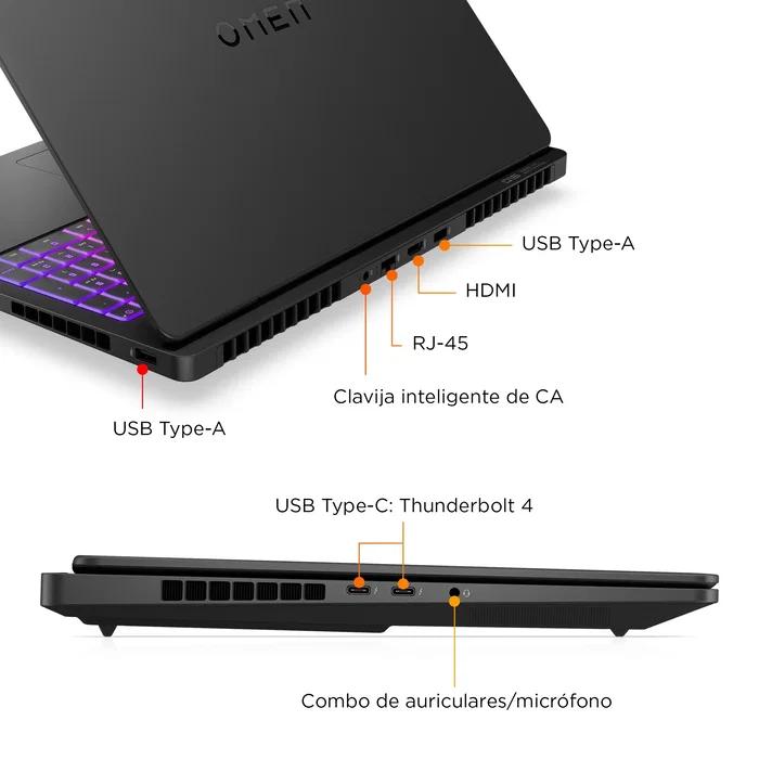 HP OMEN MAX Gaming 16-ah0039ns Intel Core Ultra 9 275HX 32GB 1TB RTX 5070 Ti Negro