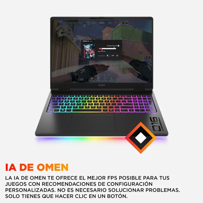 HP OMEN MAX Gaming 16-ah0039ns Intel Core Ultra 9 275HX 32GB 1TB RTX 5070 Ti Negro