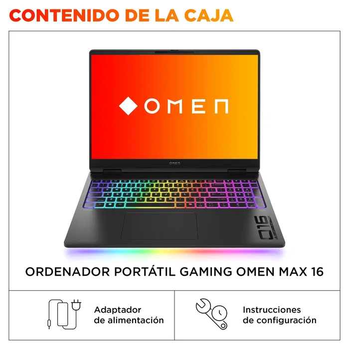 HP OMEN MAX Gaming 16-ah0039ns Intel Core Ultra 9 275HX 32GB 1TB RTX 5070 Ti Negro