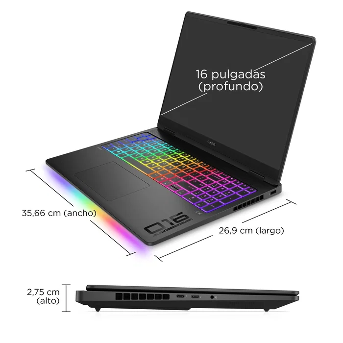 HP OMEN MAX Gaming 16-ah0039ns Intel Core Ultra 9 275HX 32GB 1TB RTX 5070 Ti Negro