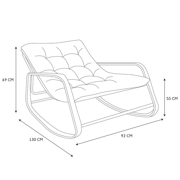 Home Deco Factory Butaca-Mecedora Miami Negra