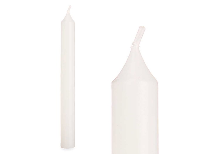 Acorde Set 8 Cirios Blanco 20 cm Diám 2 cm 8 Horas (Set de 12)