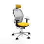 PIQUERAS Y CRESPO Silla de oficina Jorquera con mecanismo Sincro/Traslack, Amarillo y Blanco
