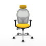 PIQUERAS Y CRESPO Silla de oficina Jorquera con mecanismo Sincro/Traslack, Amarillo y Blanco