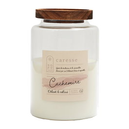 Home Deco Factory Vela Perfume Tarro Vidrio Tapa Acacia Cocooning Aroma Cachemira 16.5 cm