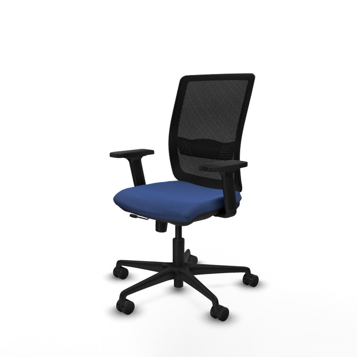 PIQUERAS Y CRESPO Silla de oficina Haches con mecanismo Sincro/Traslack, Azul marino y Negro