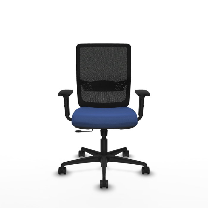 PIQUERAS Y CRESPO Silla de oficina Haches con mecanismo Sincro/Traslack, Azul marino y Negro