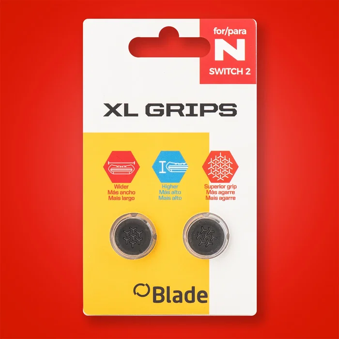 Blade Gaming BL1001 Grips xl fr-tec - Accesorio de botones analógicos para mando Nintendo Switch 2, mayor agarre, precisión y durabilidad, color negro, pack de 2 unidades