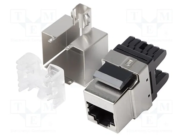 Lanberg KSF6-1000 Conector Keystone Cat.6 FTP RJ45 Negro