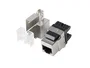 Lanberg KSF6-1000 Conector Keystone Plano Externo RJ45 Macho LSA Hembra FTP Cat. 6 para Cables 22-26 AWG, Negro Metálico