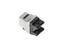 Lanberg KSF6-1000 Conector Keystone Plano Externo RJ45 Macho LSA Hembra FTP Cat. 6 para Cables 22-26 AWG, Negro Metálico