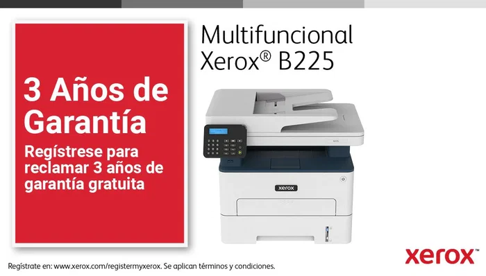 Xerox B225V_DNI Impresora Multifunción Láser Monocromo con Wi-Fi y ADF