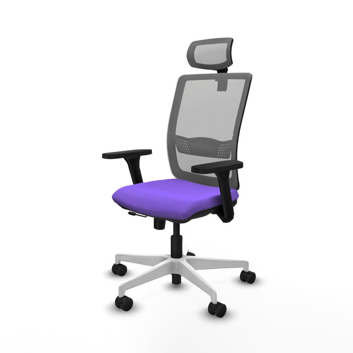PIQUERAS Y CRESPO Silla de oficina Haches con mecanismo Sincro/Traslack, Lila y Gris