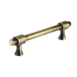 HERRAJES ALK Tirador Zamak Modelo Bru Acabados Negro Y Cuero