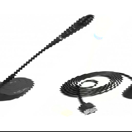DeLOCK Micrófono USB con Pivote y Sensor Mute Táctil - Referencia DeLOCK