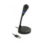 DeLOCK 65868 Micrófono USB con Soporte y Botón de Silencio