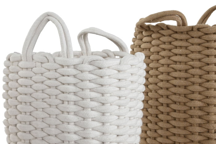 DKD Home Decor Set de 2 Cestos Cuerda 30x30x43 cm