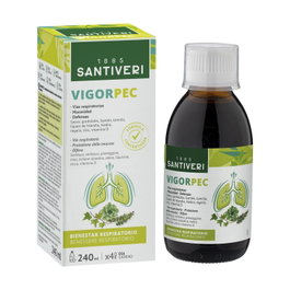Santiveri Jarabe Vigor PEC 240 ml - Complemento con saúco, gordolobo y tomillo para defensas y vías respiratorias
